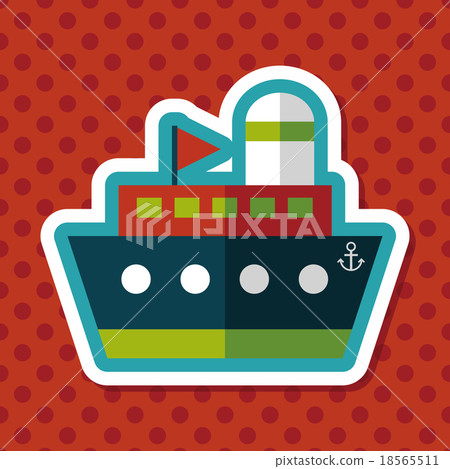 ship boat flat icon with long shadow,eps10 - Stock Illustration ...