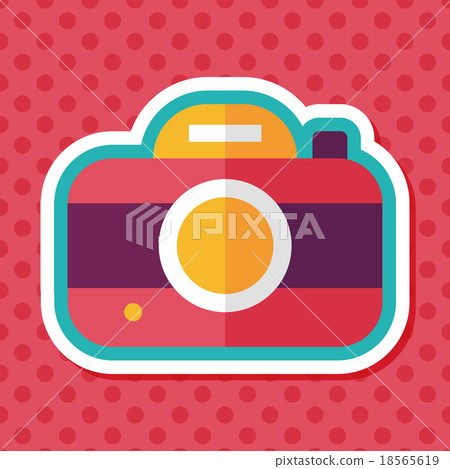 camera flat icon with long shadow,eps10 camera flat icon with long shadow,eps10 18565619