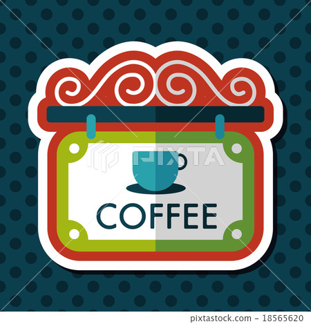 Coffee shop signs flat icon with long shadow,eps10 Coffee shop signs flat icon with long shadow,eps10 18565620