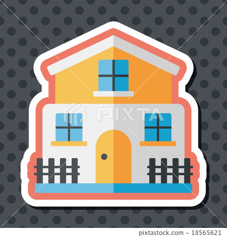 Building flat icon with long shadow,eps10 18565621