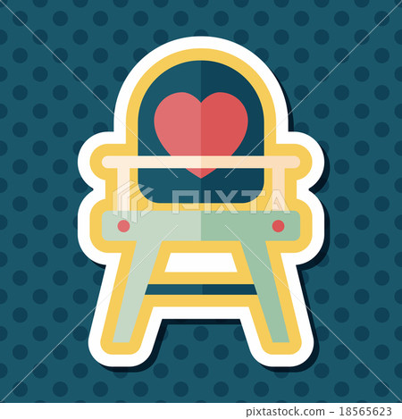 baby high chair flat icon with long shadow,eps10 18565623