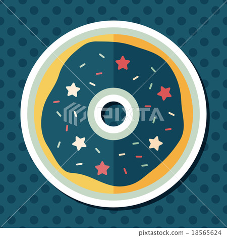donut flat icon with long shadow,eps10 18565624