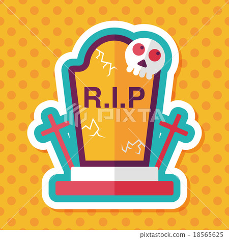 grave flat icon with long shadow,eps10 18565625