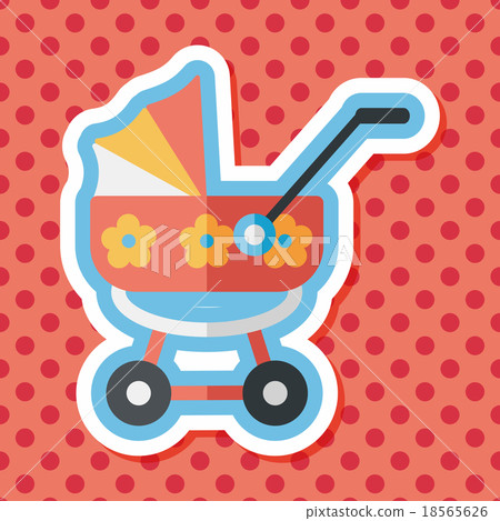 Pram flat icon with long shadow,eps10 18565626