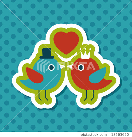 Valentine's Day lover bird flat icon with long shadow,eps10 18565630