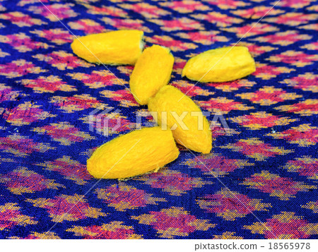 Close up silkworm cocoon on messaline. Close up silkworm cocoon on messaline. 18565978
