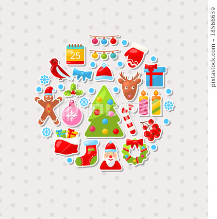 Merry Christmas Celebration Card with Traditional 18566639
