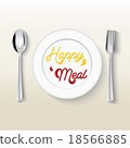 happy plate with white table 18566885
