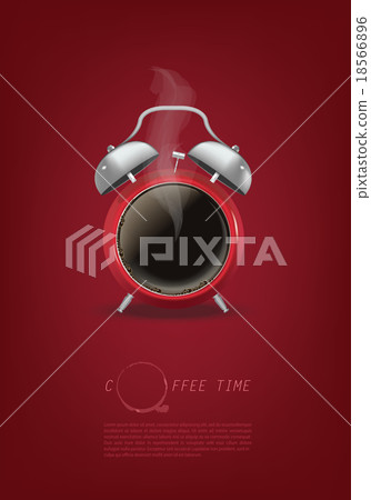 coffee cup time clock concept design background coffee cup time clock concept design background 18566896