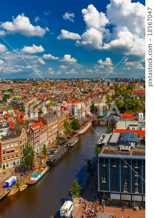 Amsterdam city view from Westerkerk, Holland 18567047
