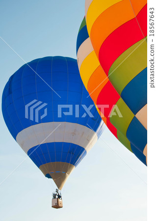hot air balloons over blue sky 18567643