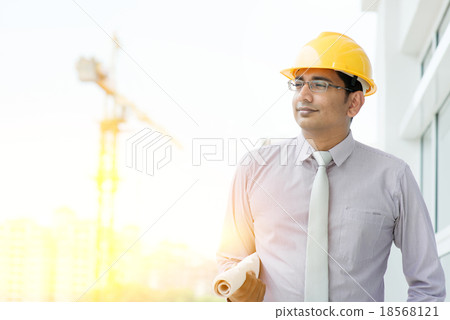 Handsome Asian Indian male site contractor engineer 18568121
