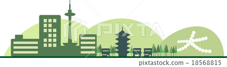 Kyoto silhouette green 18568815