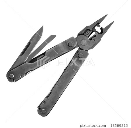 Steel pliers folding multi tool opened 18569213