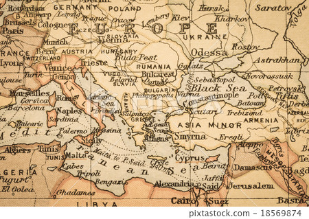Old Map Black Sea and Mediterranean Coastal Region Old Map Black Sea and Mediterranean Coastal Region 18569874