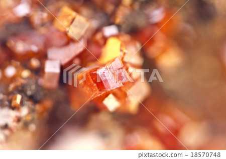 Crystals Vanadinite. Macro. Extreme closeup Crystals Vanadinite. Macro. Extreme closeup 18570748