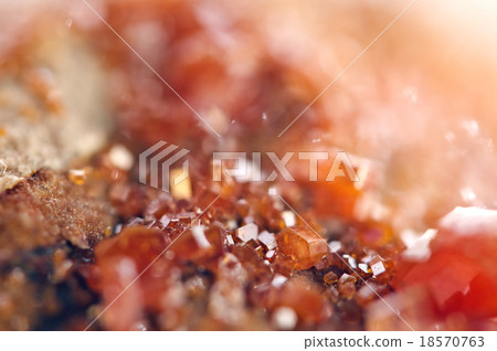 Crystals Vanadinite. Macro. Extreme closeup Crystals Vanadinite. Macro. Extreme closeup 18570763
