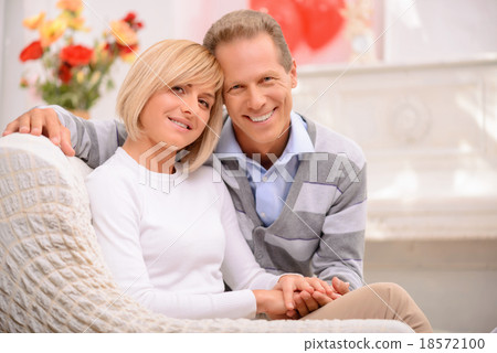 Agreeable couple celebrating St Valentine day  18572100