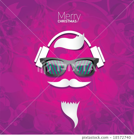 Christmas hipster poster for party or card. Christmas hipster poster for party or card. 18572740