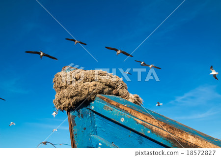 Detail of a Blue Fishing Boat Detail of a Blue Fishing Boat 18572827