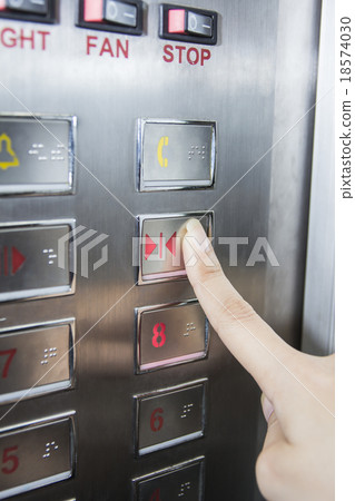 hand press open door button in elevator hand press open door button in elevator 18574030