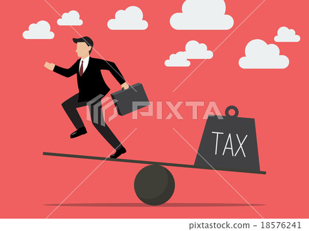 Balancing. Businessman and Tax Balancing. Businessman and Tax 18576241