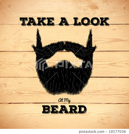 Hipster beard on wooden background 18577036