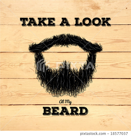 Hipster beard on wooden background 18577037