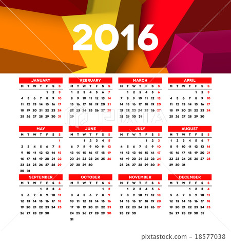 Calendar 2016 template Calendar 2016 template 18577038