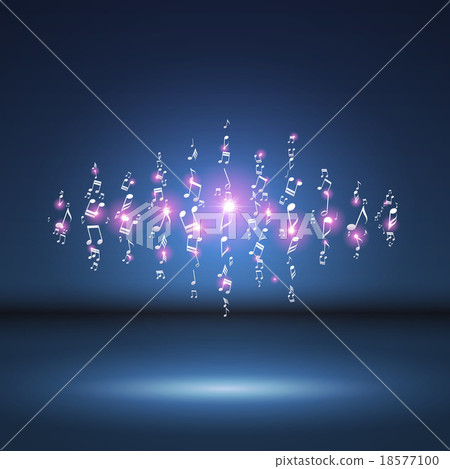 Exploding party music wave made of notes Exploding party music wave made of notes 18577100