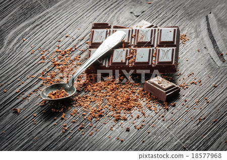 Closeup of dark chocolate Closeup of dark chocolate 18577968