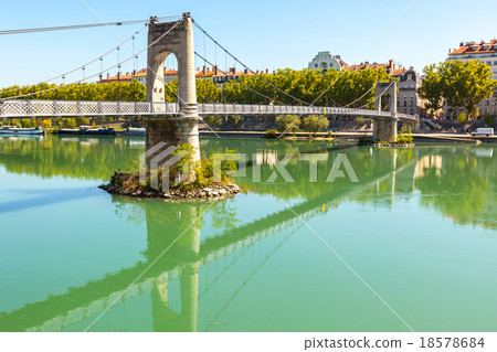bridge over Rhone river in Lyon, Franc bridge over Rhone river in Lyon, Franc 18578684