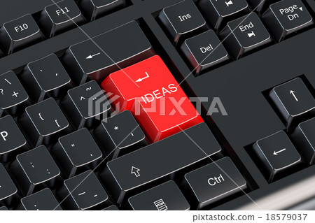 Idea concept on red computer keyboard Idea concept on red computer keyboard 18579037