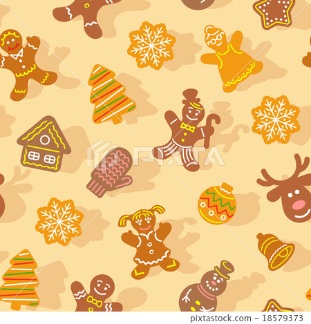 Christmas cookies flat icons seamless pattern Christmas cookies flat icons seamless pattern 18579373