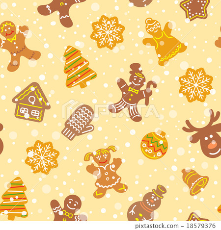 Christmas cookies flat icons seamless pattern 18579376