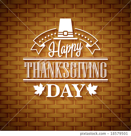 Thanksgiving typography  greeting card. Wicker 18579501