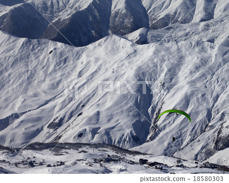 Speed riding in snowy winter mountains Speed riding in snowy winter mountains 18580303