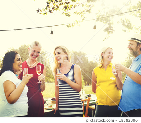 Friends Friendship Outdoor Dining People Concept Friends Friendship Outdoor Dining People Concept 18582390