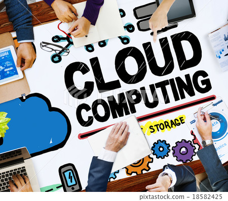 Cloud Computing Connection Network Internet Storage Concept 18582425