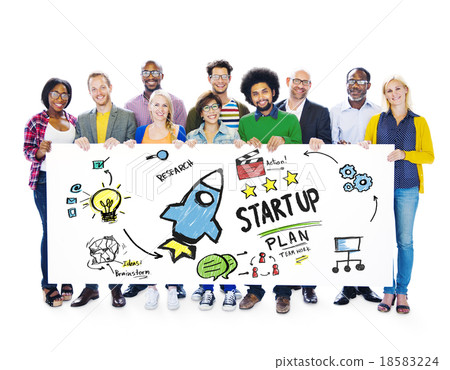 Start Up Business Launch Success People Banner Concept Start Up Business Launch Success People Banner Concept 18583224