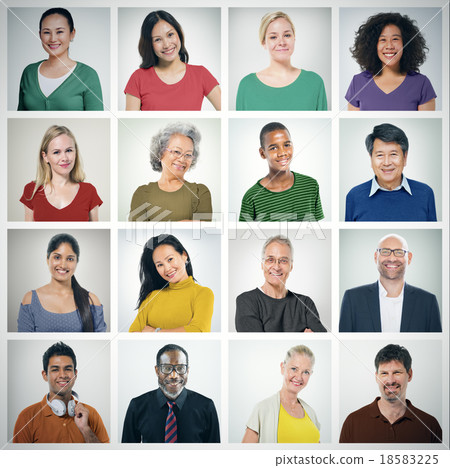 People Diversity Faces Human Face Portrait Community Concept People Diversity Faces Human Face Portrait Community Concept 18583225