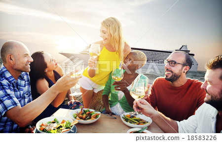 Friends Friendship Outdoor Dining Beach Concept Friends Friendship Outdoor Dining Beach Concept 18583226