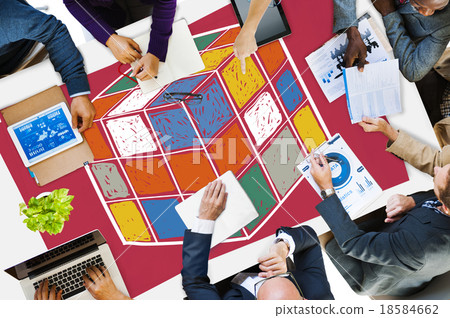 Puzzle Cube Game Cube Shape Intelligence Concept 18584662