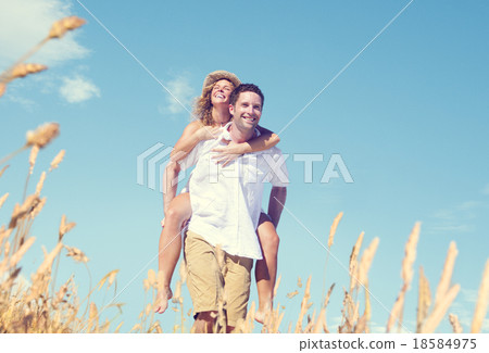 Couple Romance Piggyback Love Relaxing Concept 18584975