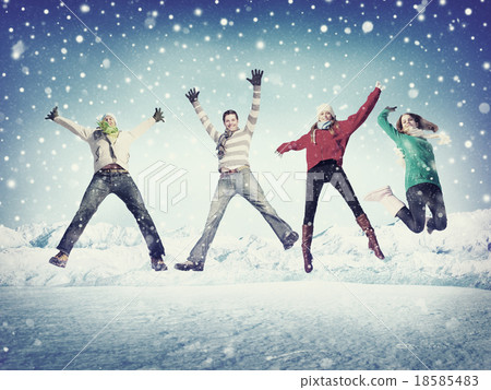 Friendship Winter Happiness Togetherness Concept 18585483