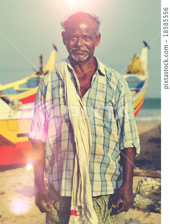 Indian Fisherman Kerela India Solitude Tranquil Concept 18585556