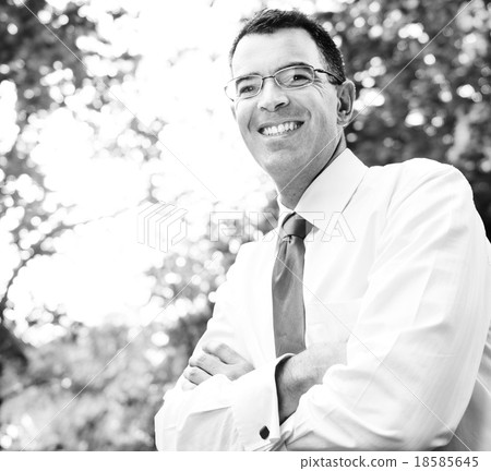 Businessman Arms Crossed In A Forest Concept Businessman Arms Crossed In A Forest Concept 18585645