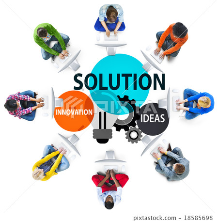 Solution Strategy Ideas Innovation Creativity Concept Solution Strategy Ideas Innovation Creativity Concept 18585698