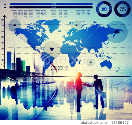 Global Business Graph Growth World Map Concept 18586102