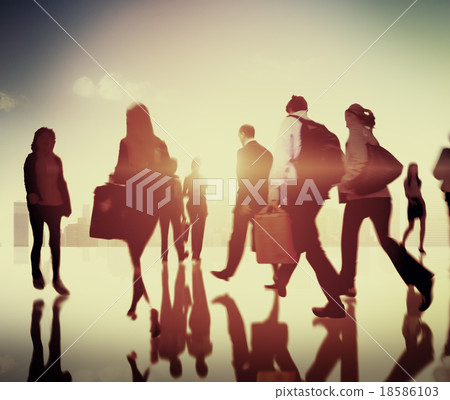 Business People Walking Commuter Travel Motion City Concept 18586103